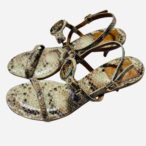 Tory Burch Low Heel Sandel, New Without Box, Never Worn, Snake Look Strap Sandel - Picture 6 of 7